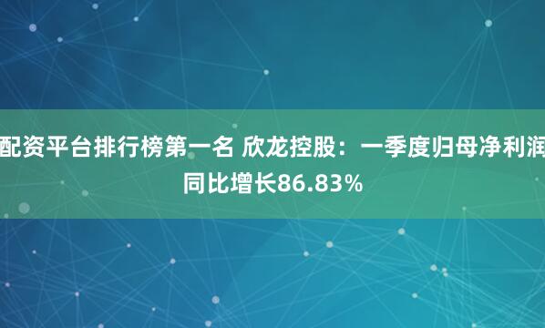配资平台排行榜第一名 欣龙控股：一季度归母净利润同比增长86.83%